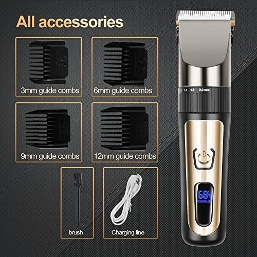 Hair Clippers for Men, Cordless LCD Rechargeable Hair Trimmer Beard Trimmer for Men, Men's Grooming Kit for Hair, Face, Beard, Professional Electric Barber Clippers - Image 2