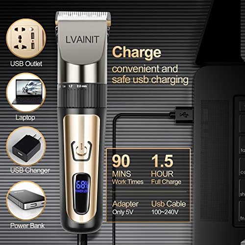 Hair Clippers for Men, Cordless LCD Rechargeable Hair Trimmer Beard Trimmer for Men, Men's Grooming Kit for Hair, Face, Beard, Professional Electric Barber Clippers - Image 4