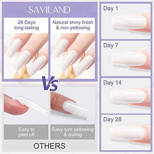 SAVILAND LED & U V Builder Nail Gel - 3.53 oz White Nail Extension for Professional Salon Gel Builder for Nails Hard Gel for DIY Nail Art Supplies Manicure Set, Gift for Women Ladies Girls - Image 3