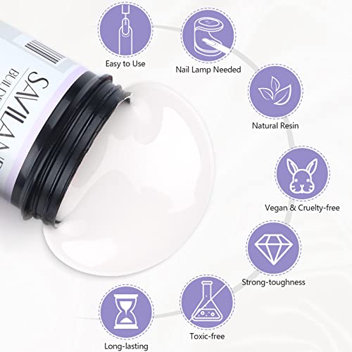SAVILAND LED & U V Builder Nail Gel - 3.53 oz White Nail Extension for Professional Salon Gel Builder for Nails Hard Gel for DIY Nail Art Supplies Manicure Set, Gift for Women Ladies Girls - Image 5