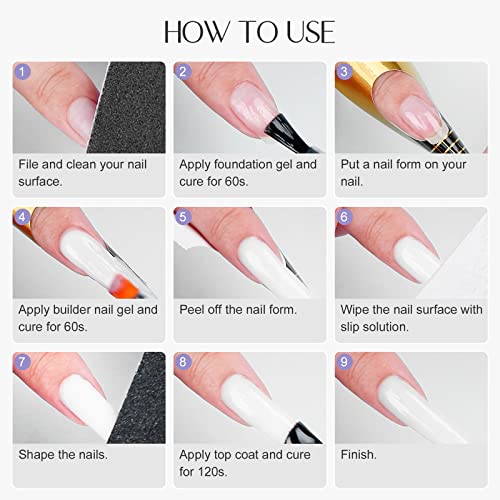 SAVILAND LED & U V Builder Nail Gel - 3.53 oz White Nail Extension for Professional Salon Gel Builder for Nails Hard Gel for DIY Nail Art Supplies Manicure Set, Gift for Women Ladies Girls - Image 7