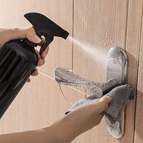 UUJOLY 17 oz Plastic Spray Bottle Trigger Empty Spray Bottles Clear Refillable Container for Water, Essential Oils, Hair, Cleaning Products, Adjustable Head Sprayer and Stream, Black, 2 Pack - Image 4