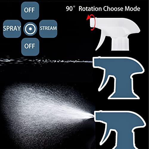 UUJOLY 17 oz Plastic Spray Bottle Trigger Empty Spray Bottles Clear Refillable Container for Water, Essential Oils, Hair, Cleaning Products, Adjustable Head Sprayer and Stream, Black, 2 Pack - Image 7