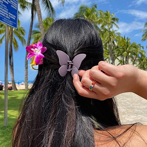 Butterfly Hair Clips 4Pcs Matte Claw Clips for Thin Hair, Cute Hair Accessories and Jaw Clips as Gifts - Image 5