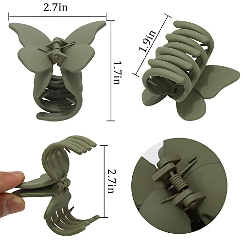 Butterfly Hair Clips 4Pcs Matte Claw Clips for Thin Hair, Cute Hair Accessories and Jaw Clips as Gifts - Image 6