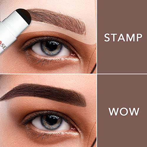 ALLROSE Eyebrow Stamp Stencil Kit - Eye Brow Stamping Kit, One Step Brow Stamp Kit, 20 Brow Stencils and Stamp Kit, Waterproof Perfect Eyebrow Kit, Easy to Use, Auburn - Image 3