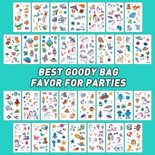 Metker Tattoos for Kids - 150 Sheets(1700+ Mixed Styles Patterns) | Temporary Tattoos Stickers for Girls and Boys | Goody Bag Favor for Parties | Non-toxic、Skin-Safe*、Cosmetic-Grade - Image 4