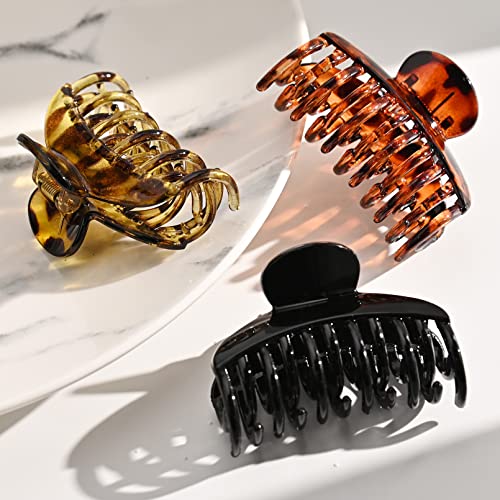 DEEKA 6 PCS 2.5 Inch Double Row Teeth Hair Claw Clips Small Tortoise Shell Plastic Hair Jaw Clips Hair Barrettes Thick Medium Thin Hair Clips for Women - Image 3