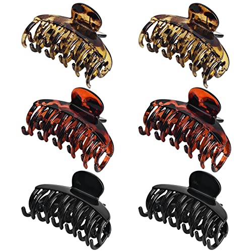 DEEKA 6 PCS 2.5 Inch Double Row Teeth Hair Claw Clips Small Tortoise Shell Plastic Hair Jaw Clips Hair Barrettes Thick Medium Thin Hair Clips for Women - Image 6