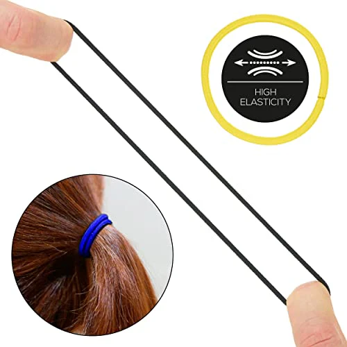 Expressions 216-Piece Hair Ties, 4mm Bright Colors Value Pack, No Metal Ponytail Holders For Thick, Curly, and All Hair Types - Image 5