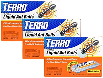 TERRO T300-3SR Liquid Ant Baits – 3 Pack, 18 Bait Stations