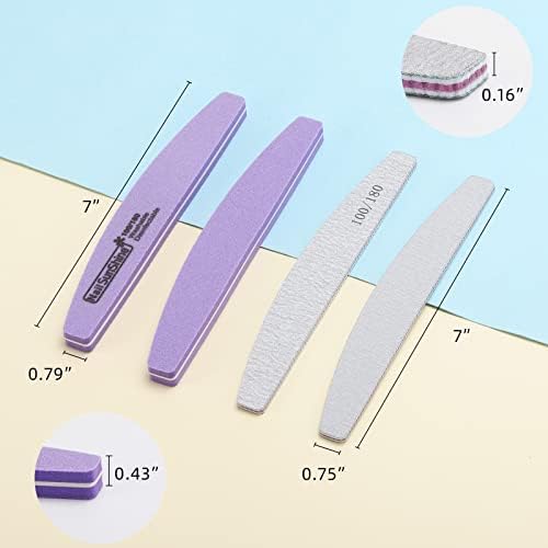 35 Count Nail Files and Buffers 100/180 Grit, Professional Sponge Nail File Manicure Tools for Natural Nails and Acrylic Nails - Image 2