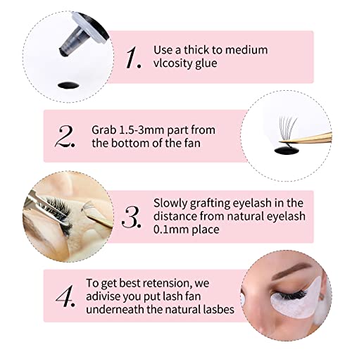 Premade Fans Eyelash Extensions 1000pcs Promades Eyelash Volume Lash Extensions Pointed Base Loose Fans Premade Lash Extensions Fans Handmade Pre Made Volume Lashes Mix (8D-0.07C, 9-16mm) - Image 7
