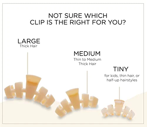 TELETIES - Large Hair Clip - Strong Grip, Bendable Teeth, Comfortable Curved Design - Ideal for Thick Hair - For All Hair Textures - Almond Beige - Image 6
