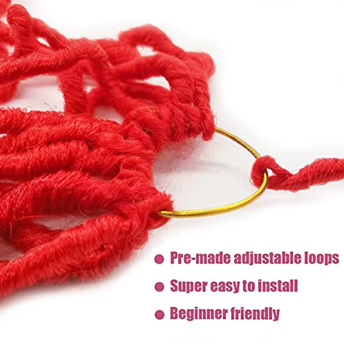 24 Inch 7 Packs Bright Red Soft Locs Crochet Hair Color New Faux Locs Pre-looped Super Lightweight Synthetic Hair Braids For Black Women(24inch, 7packs, red) - Image 3