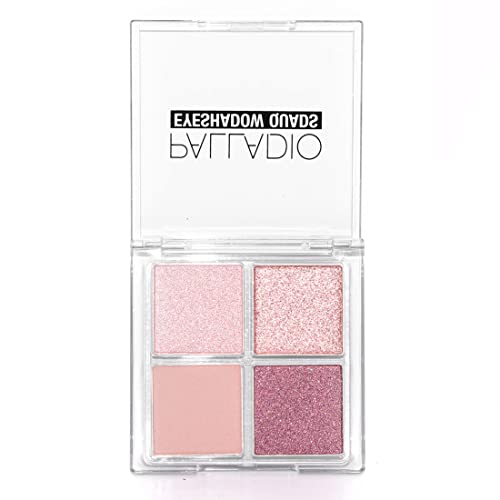 Palladio Eyeshadow Quads Velvety Pigmented Blendable Matte, Metallic & Shimmer Finishes, Creamy Formula, Four Way Quad Eye Shadow Palette, Talc-Free (Girly) - Image 5
