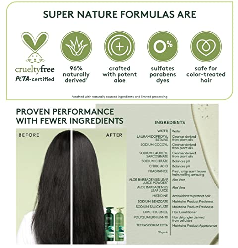 Super Nature Potent Aloe Gentle Moisture Shampoo and Conditioner Sulfates Free, 30 Fl Oz - Image 3