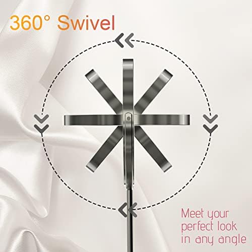 8" Lighted Makeup Mirror with Magnification, 1X/10X Magnifying Lighted Vanity Mirror, Double Sided 360 Swivel USB Rechargeable, 3 Colors Dimmable Lightning Mirror with 52 LEDs Brush Nickle - Image 5