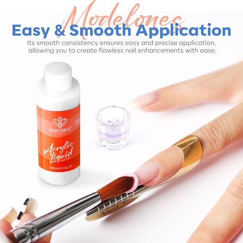Modelones 8 oz Monomer - Professional Monomer Acrylic Nail Liquid - 240ml Acrylic Monomer Liquid for Acrylic Powder, Acrylic Nails Extension - MMA Free, Non-Yellowing - Image 7