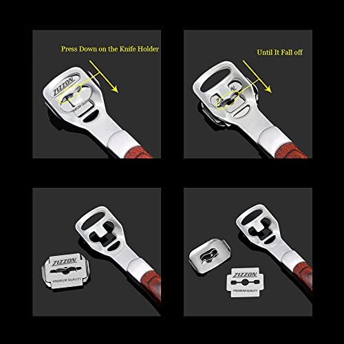 ZIZZON Foot Care Pedicure Callus Shaver Hard Skin Remover Wood Handle 70 Blades - Image 5