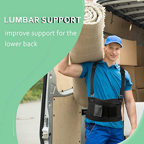 Work Back Brace - Back Support Belt for Lower Back Pain Relief, Heavy Lifting, Herniated Discs - Industrial Back Brace for Work With Shoulder Straps Fits Men and Women 5XL(53"-65") - Image 5