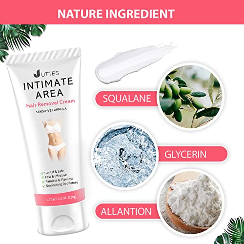 Intimate/Private Hair Removal Cream for Women, for Unwanted Hair in Underarms, Private Parts, Pubic & Bikini Area, Painless Flawless Depilatory Cream, Sensitive Formula Suitable for All Skin Types - Image 3