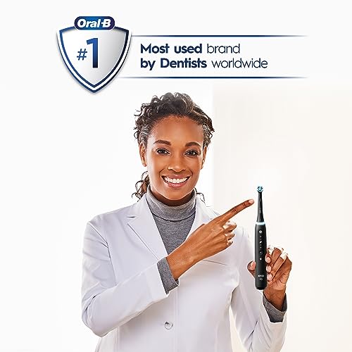 Oral-B iO Series 5 Rechargeable Electric Toothbrush with Visible Pressure Sensor to Protect Gums, 2 Minute Timer, 5 Cleaning Settings, 1 Replacement Toothbrush Heads, and Travel Case, Black - Image 10