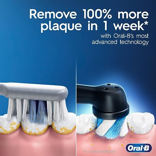 Oral-B iO Series 5 Rechargeable Electric Toothbrush with Visible Pressure Sensor to Protect Gums, 2 Minute Timer, 5 Cleaning Settings, 1 Replacement Toothbrush Heads, and Travel Case, Black - Image 3