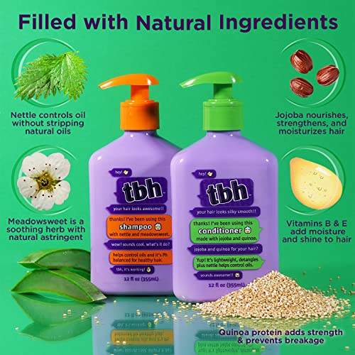 TBH Teen and Kids Shampoo and Conditioner Set - Shampoo and Conditioner for Oily Hair - Sulfate, Paraben Free - 12 oz (2 Pack) - Image 5