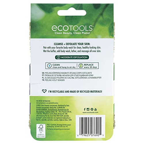 EcoTools Exfoliating Body Buffer, for Body Cleansing, Designed with Strap, Sustainable and Vegan Body Scrubber, 4 Count - Image 8