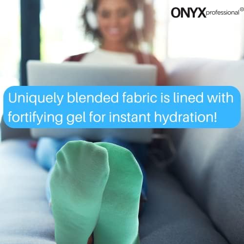 Onyx Professional Gel Moisturizing Socks, One Size Dry Feet Treatment for Women or Men, Hydrating Spa Socks for Dry Feet and Cracked Heel Repair, One Reusable Pair - Image 5