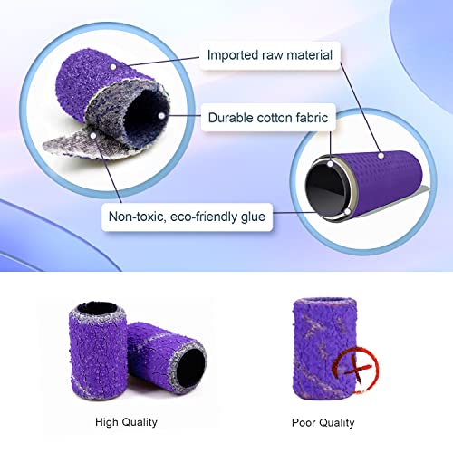 Sanding Bands for Nail Drill, Nail Drill Bits CORFULRA 300pcs 6 Colors Coarse Fine Nail Sander Set #80#100#120#150#180#240 Grits Sanding Bands, Rainbow Mandrel Nail Drill Bit for Acrylic Nails. - Image 3