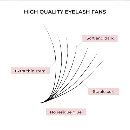 500 Promades Eyelash Fans| 5D-20D, 0.03-0.05-0.07 Thickness, C/CC/D Curls, 8-18mm| Volume Lash Extensions Premade Lash Fans Pro Pre Made False Eyelashes Pestañas Pelo A Pelo(9D-0.07-C-15) - Image 2