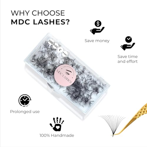 500 Promades Eyelash Fans| 5D-20D, 0.03-0.05-0.07 Thickness, C/CC/D Curls, 8-18mm| Volume Lash Extensions Premade Lash Fans Pro Pre Made False Eyelashes Pestañas Pelo A Pelo(9D-0.07-C-15) - Image 4
