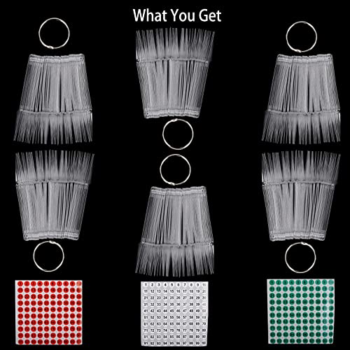 300 Pcs Nail Swatch Sticks with Ring, Stiletto Nail Polish Color Sample Sticks Display - Image 2