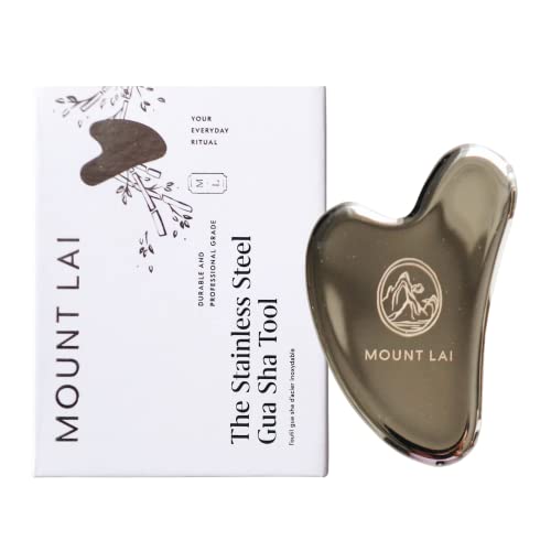 Mount Lai Stainless Steel Gua Sha Facial Tools, Facial Sculptor Skin Care Guasha Tool for Face and Body, Self Care Face Massager to Relieve Muscle Tension and Reduce Puffiness
