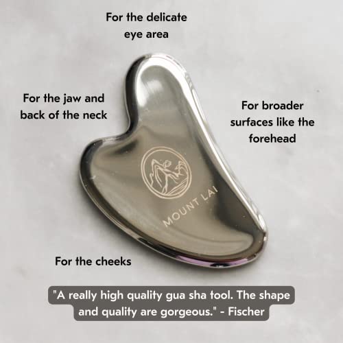 Mount Lai Stainless Steel Gua Sha Facial Tools, Facial Sculptor Skin Care Guasha Tool for Face and Body, Self Care Face Massager to Relieve Muscle Tension and Reduce Puffiness - Image 6