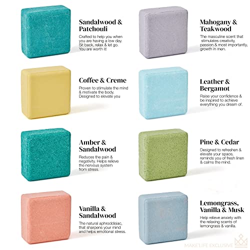 Bath Bombs for Men, Block Shape, 8 Large 5oz Bombs, Gifts for Men, 100% Natural, Men Bath Bomb Soak in, Bubble Bath for Men Set, Aromatheraphy Treatment for Stress Relief - Image 2