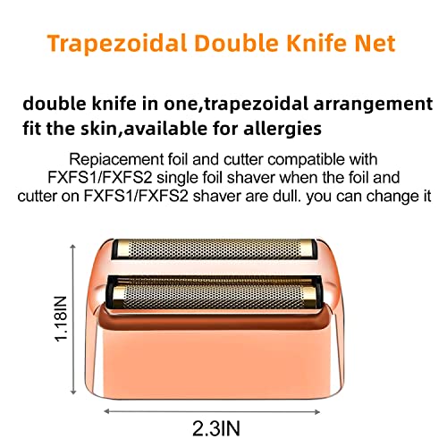 2 Pack Shaver Replacement Foil and Cutters Compatible with BaBylissPRO Double FXFS2 Metal Shaver foil Replacement,Rose Gold - Image 3