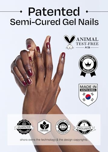 ohora Semi Cured Gel Nail Strips (N Tint Pool) - Blue, Tint, Works with Any UV/LED Nail Lamps, Salon-Quality, Easy to Apply & Remove - Valentine's Day Gel Nail Wraps, Stickers, Romantic Gift Ideas - Image 3
