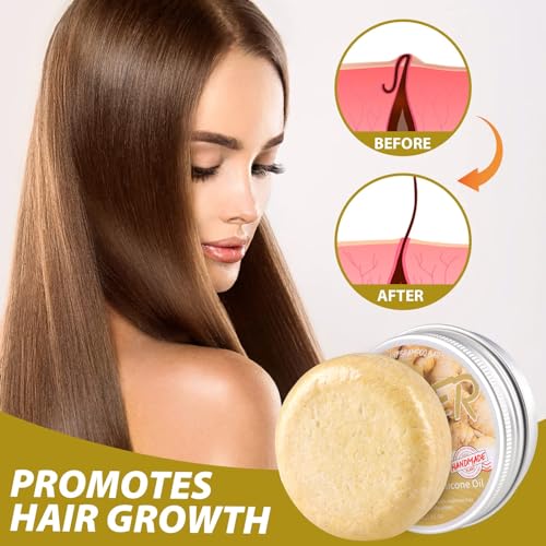 Starhig Ginger Hair Regrowth Shampoo Bar, 3 Pcs, Natural Organic, Promotes Growth, Repairs Damaged Hair, Suitable for All Hair Types - Image 4