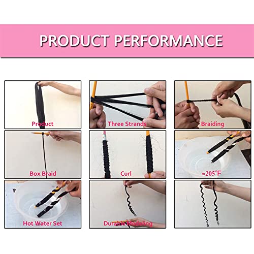 Liang Dian Braiding Hair Pre Stretched 36 Inches 8 Packs Synthetic Fiber Crochet Twist Braids Yaki texture Braiding Hair Extensions (36 Inch,1B/Purple/Pink) - Image 6