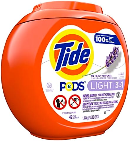 Tide PODS Light Laundry Detergent Pacs, 42 Count, White Lavender Scent, Powerful Clean with a Light and Lasting Scent - Image 2