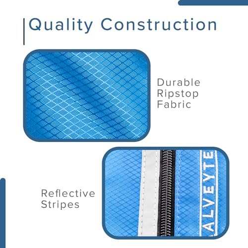 AlveyTech Saddle Bag for Mobility Scooter, Wheelchair, & Electric Power Chair (Small, Blue) - Accessories Holder Armrest Side Pouch Storage Organizer Bags for Adults, Water-Resistant, Easy Install - Image 4