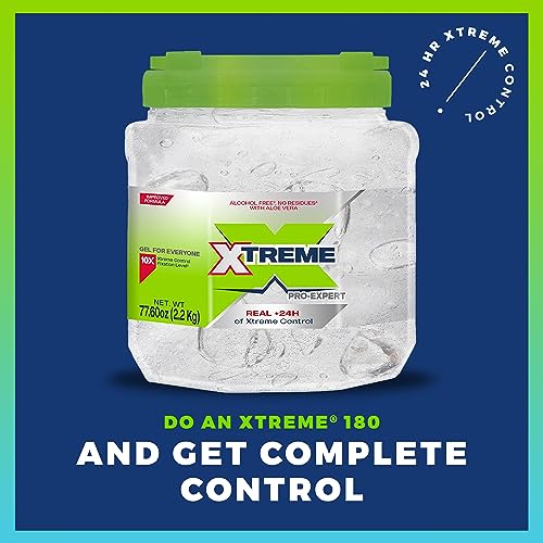 Xtreme Pro-Expert Clear Styling Hair Gel, Alcohol-Free 24-Hours Control With Aloe Vera, 77.60 oz Jar (Pack of 3) - Image 3