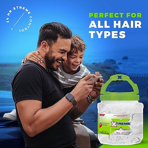 Xtreme Pro-Expert Clear Styling Hair Gel, Alcohol-Free 24-Hours Control With Aloe Vera, 77.60 oz Jar (Pack of 3) - Image 5