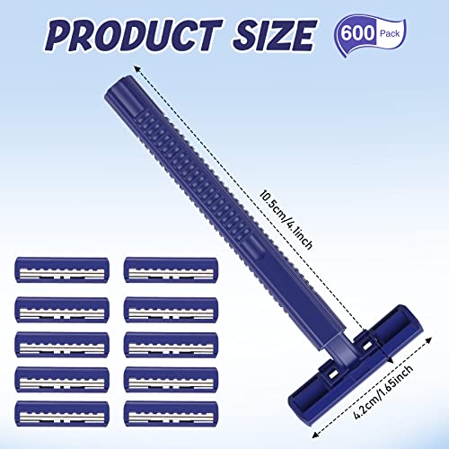 Chumia Twin Blade Razors for Men Stainless Steel Disposable Razors Men Bulk Plastic Shavers Multipurpose Portable Manual Disposable Shavers for Bathing Hotel Travel(600 Pieces) - Image 2