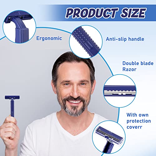 Chumia Twin Blade Razors for Men Stainless Steel Disposable Razors Men Bulk Plastic Shavers Multipurpose Portable Manual Disposable Shavers for Bathing Hotel Travel(600 Pieces) - Image 4