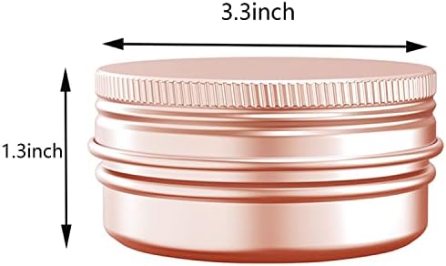 4 oz Aluminum Tin Jar with Screw Cap Refillable Container for Cosmetic, Lip Balm, Cream, Rose Gold 12 Pcs. - Image 2