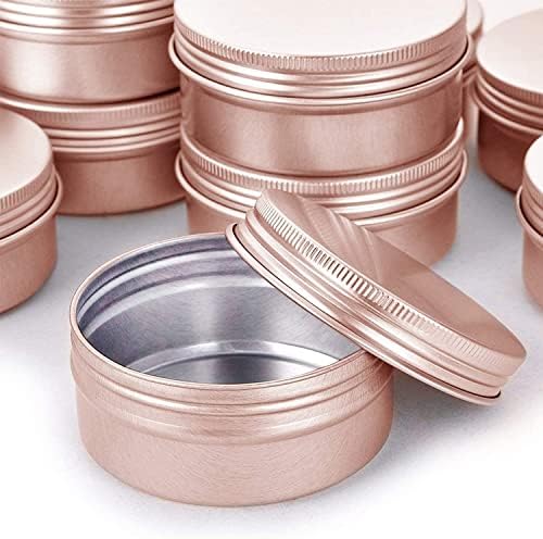4 oz Aluminum Tin Jar with Screw Cap Refillable Container for Cosmetic, Lip Balm, Cream, Rose Gold 12 Pcs. - Image 3